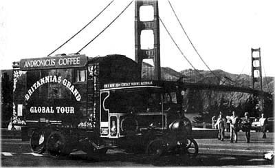 Britannia at another famous landmark - the Golden Gate Bridge in San Francisco, in 1970.