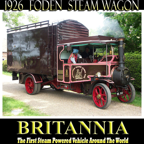 Foden steam wagon Britannia gets underway for the journey to a local steam rally.